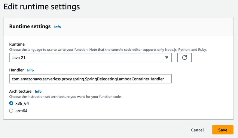 Configure the handler name