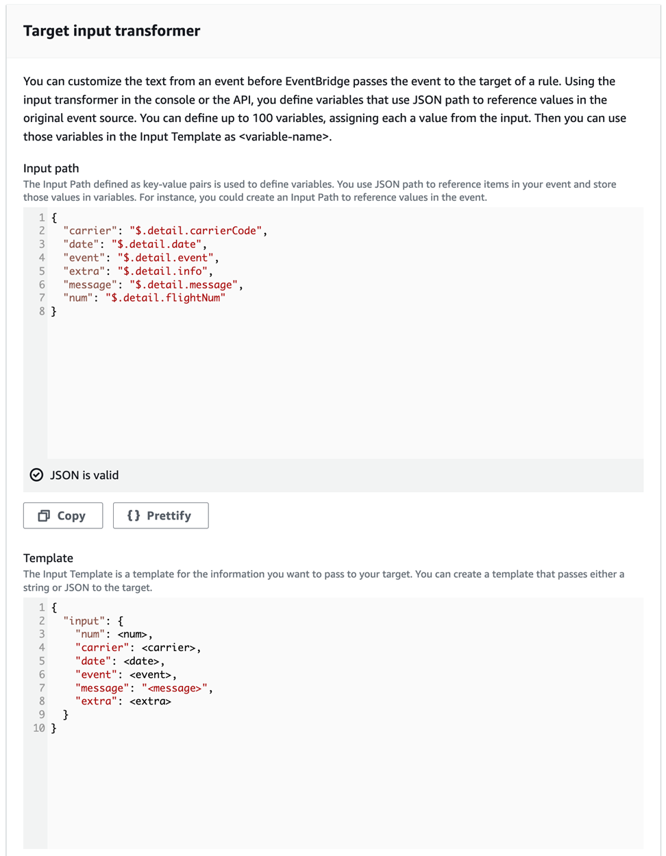 Target input transformer
