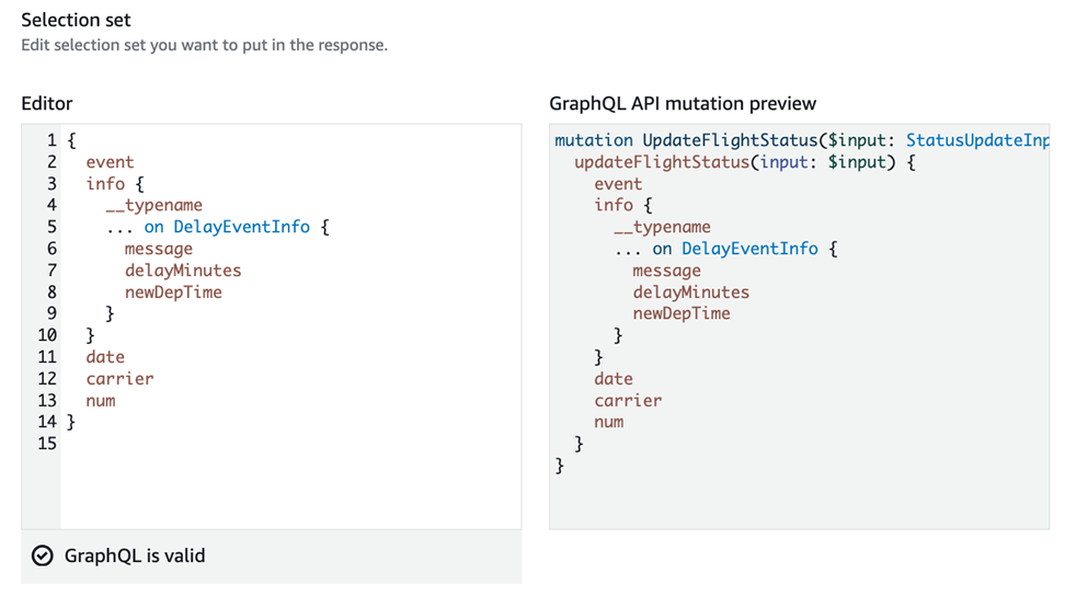Configuring the selection set
