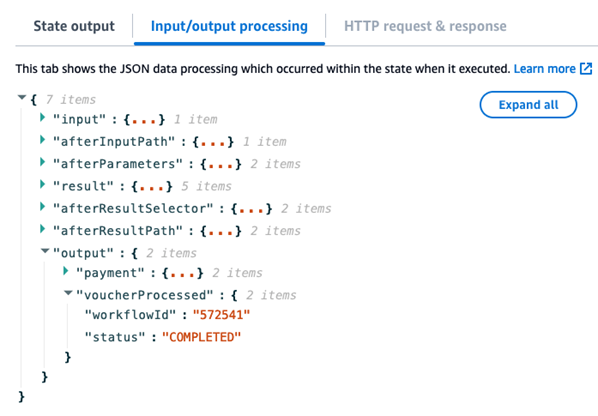 Input/output processing tab