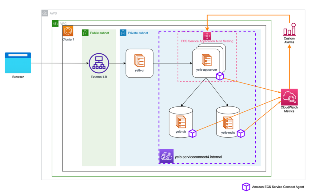 ECS Connect custom metrics