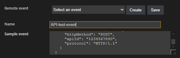Saving remote test event