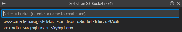 Selecting S3 bucket