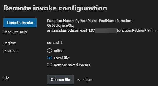 Selecting local file for remote invoke