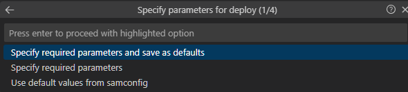 Specifying SAM sync parameters