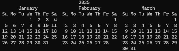 Serverless calendar Q1 2025