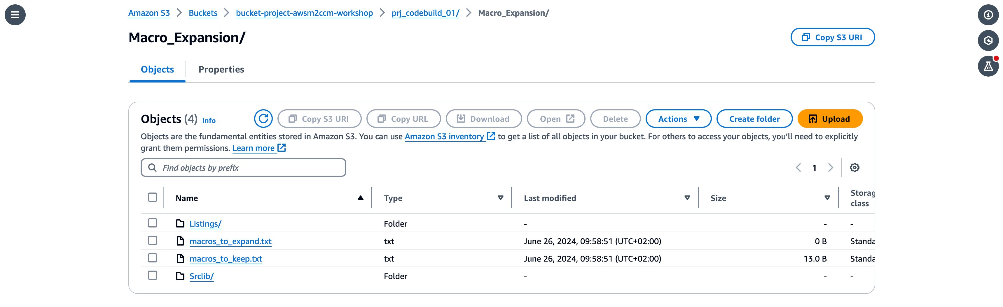 Figure 11 - Overview of the project to expand Assembler macros in S3 bucket.