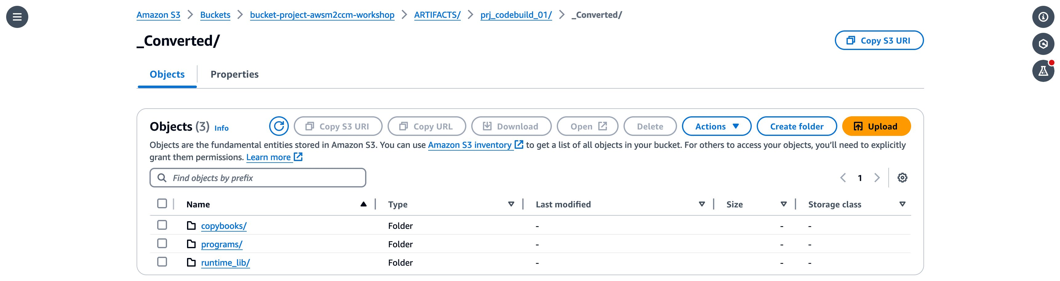 Figure 14 - Overview of generated output (at folder level) for COBOL programs, copybooks, and dependencies.