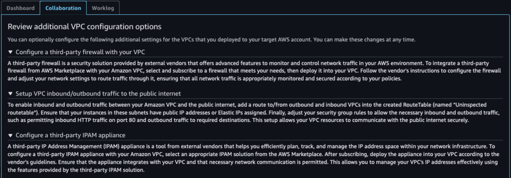 Additional VPC configurations for target A