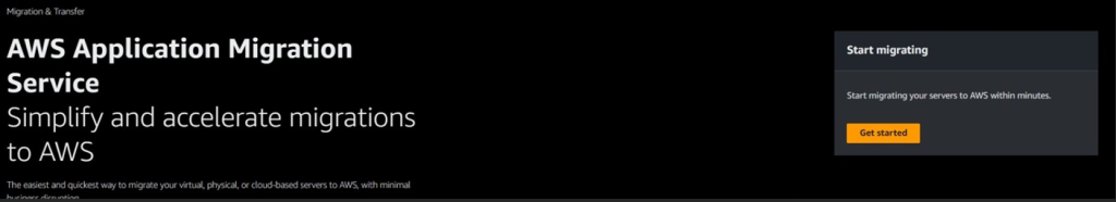 Get started with AWS Application Migration Service (MGN)