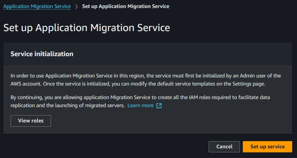 Set up AWS Application Migration Service (MGN)