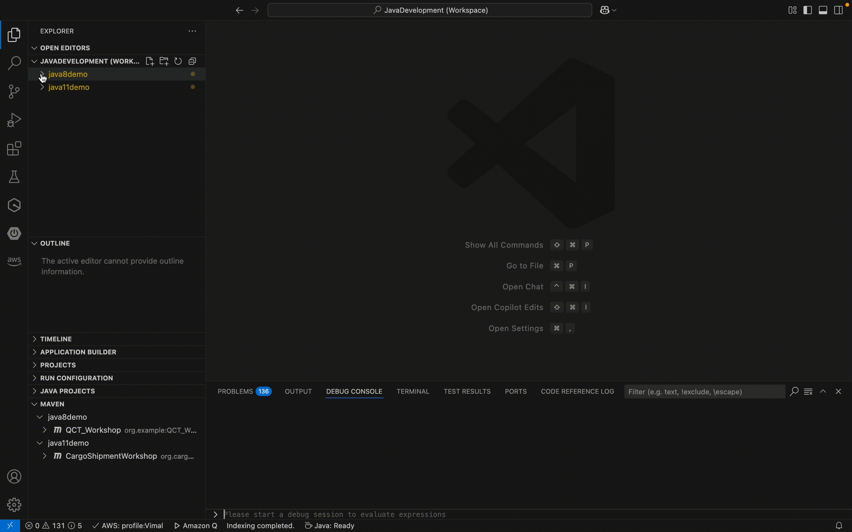 Verify the JDK versions in the pom.xml for the sample applications built in the version Java 8 and Java 11 