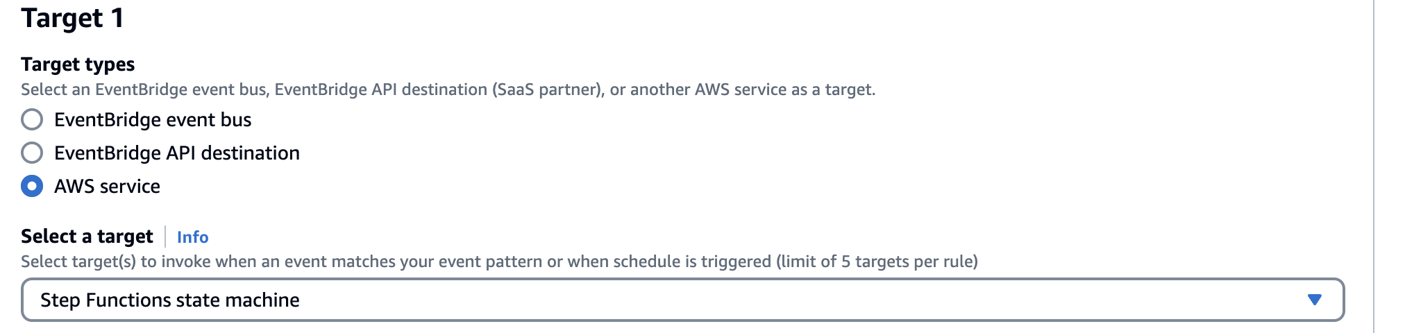 Configure Target pattern in the Amazon EventBridge Rule.