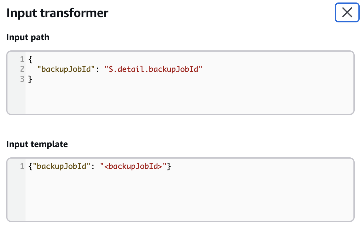 Amazon EventBridge Rule Input Transformer.