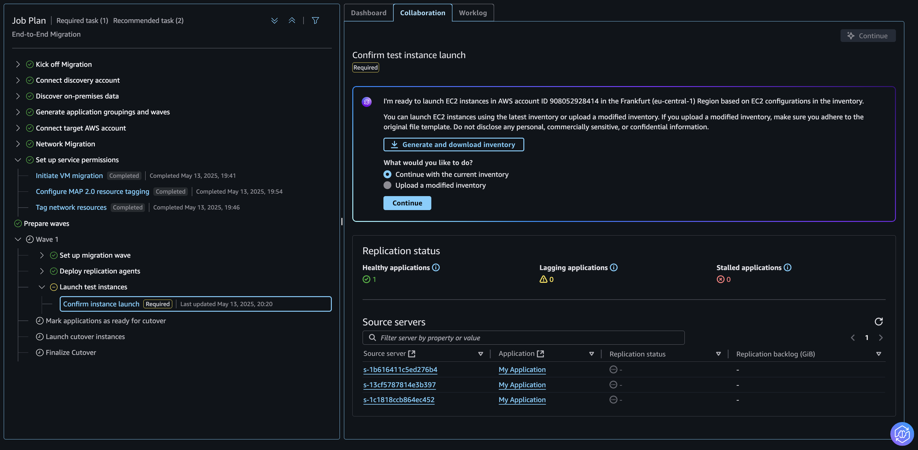 Launching test instances.