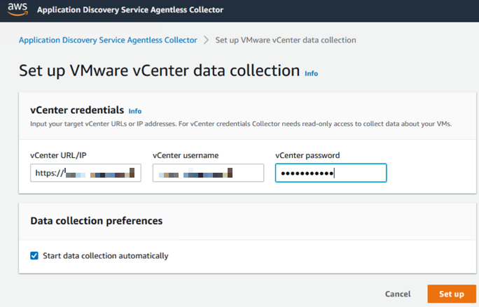 Setting up vCenter credentials