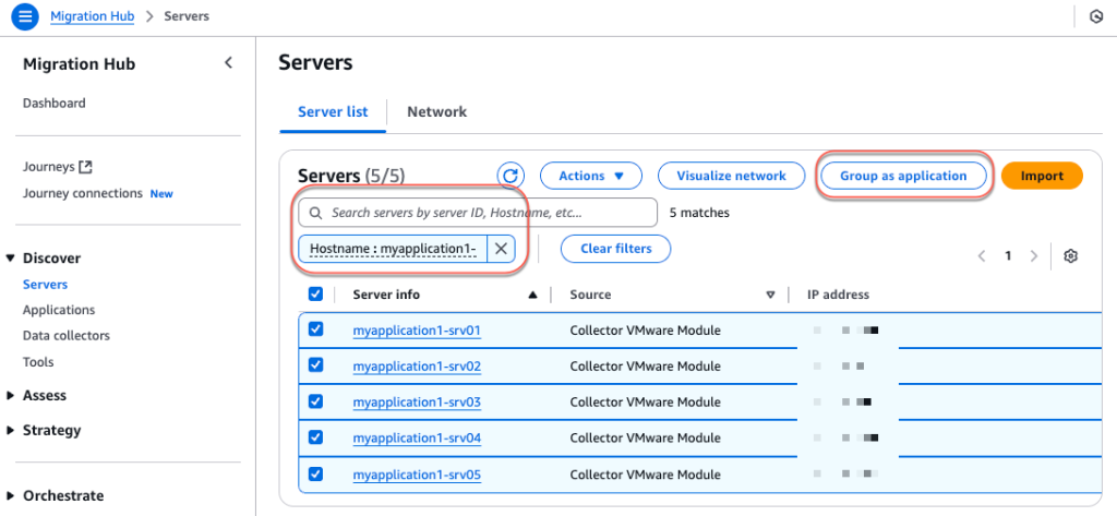 The operator can search by server ID, hostname, etc.