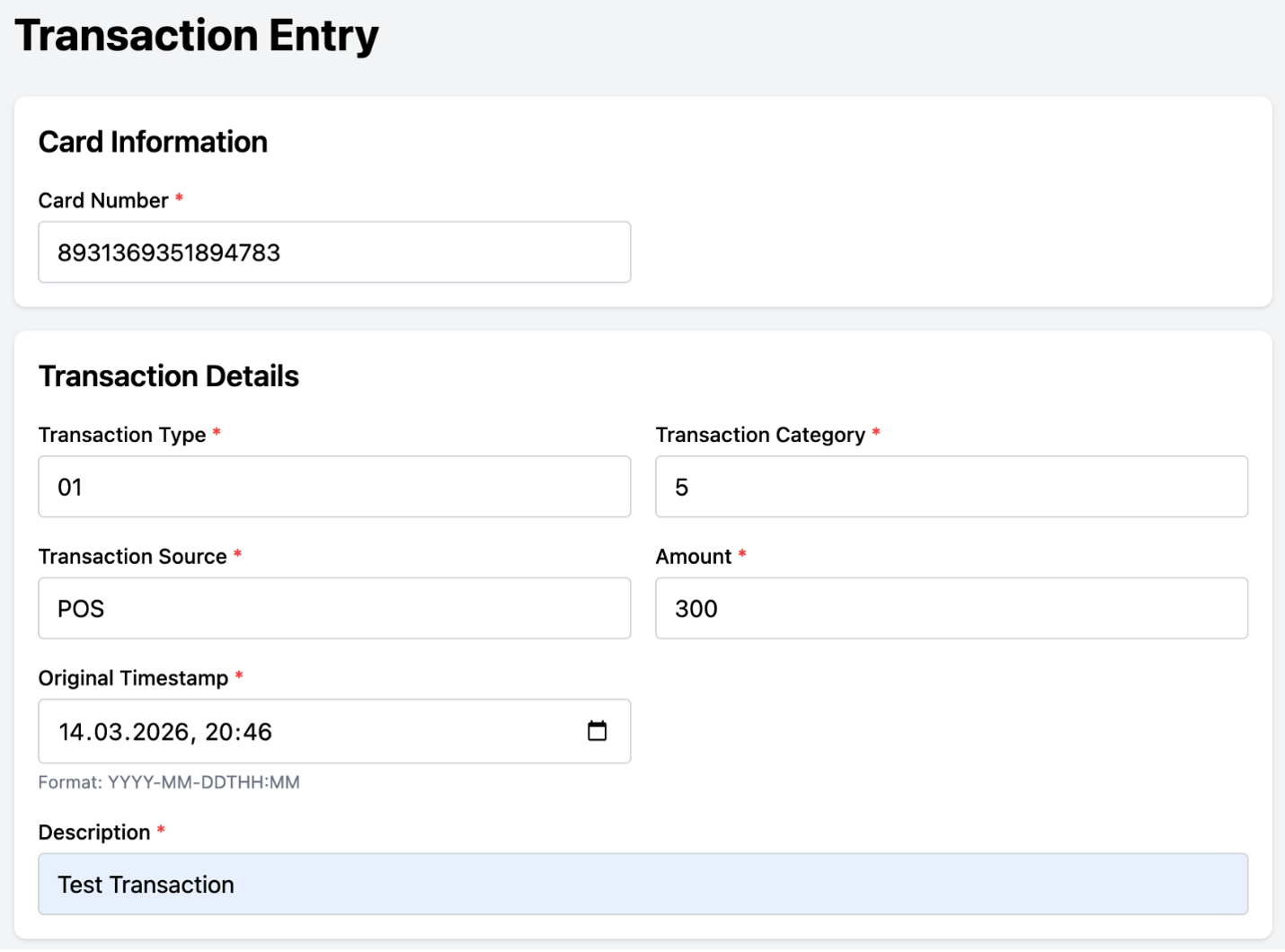 Deployed Solution: Details of a transaction