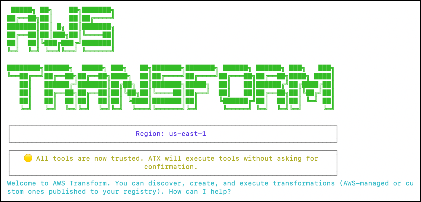 Figure 1 - Launching the atx cli.