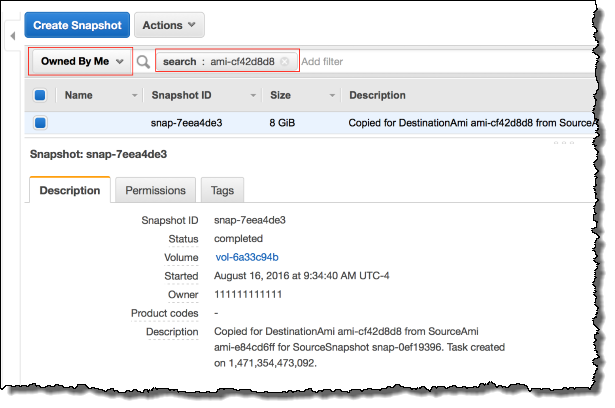 Screenshot of specifying AMI ID
