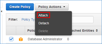 Screenshot of choosing "Attach" from drop-down list