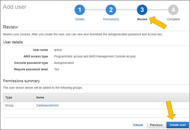 Screenshot of reviewing the permissions