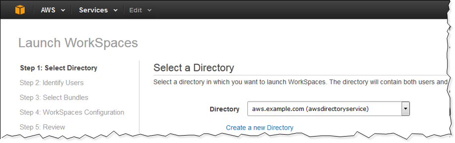 Screenshot of choosing the Microsoft AD directory Screenshot of choosing the Microsoft AD directory