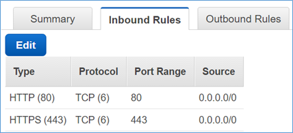 Screenshot showing that only ports 80 and 443 remain