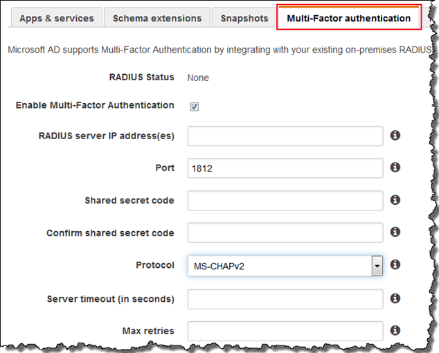 Screenshot of Multi-Factor authentication tab
