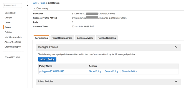 Screenshot of selecting the role you just created