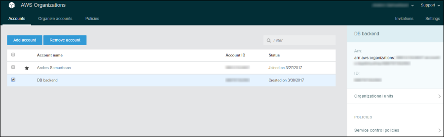 Screenshot showing the new "Organizational units" choice in the right pane