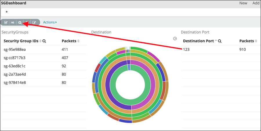 Screenshot of reversing the filter on a port