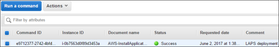 Status showing the binaries have been installed successfully