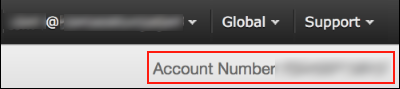 Screenshot showing where you can find your AWS account ID number