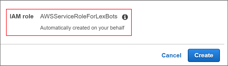 Screenshot of the automatically created service-linked role
