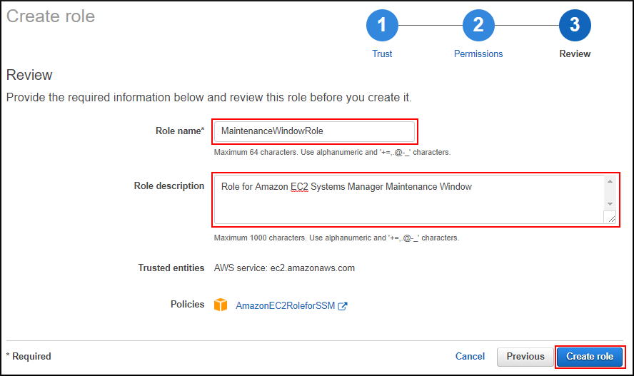 Screenshot of finishing the wizard and giving your new role a recognizable name Screenshot of finishing the wizard and giving your new role a recognizable name