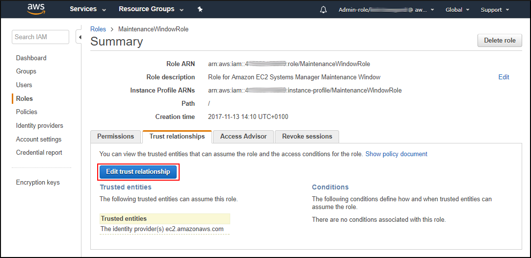Screenshot of finishing the wizard and giving your new role a recognizable name