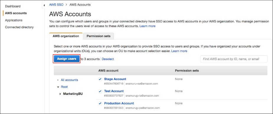 Screenshot of choosing "Assign users"