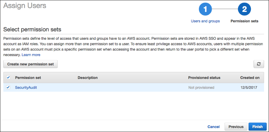 Screenshot showing the SecurityAudit permission set