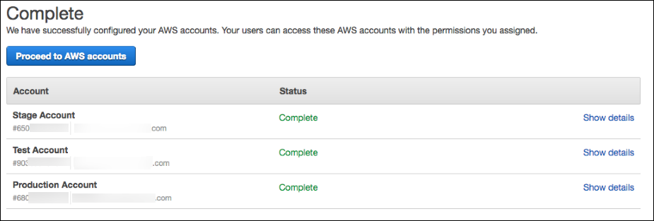Screenshot showing that the AWS accounts have been configured successfully