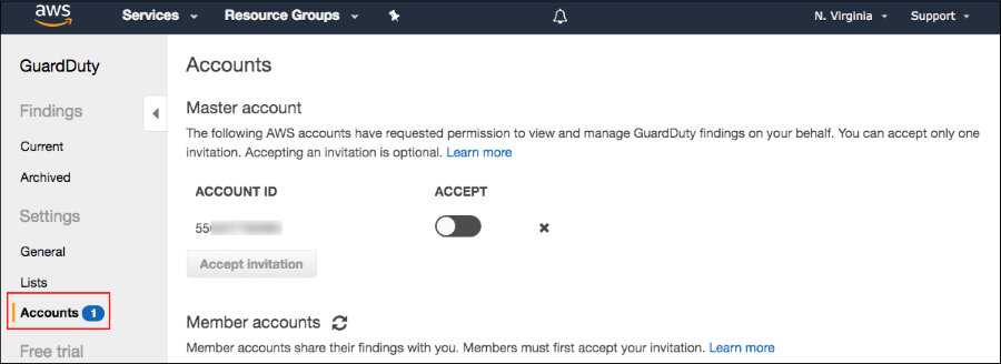 Screenshot showing the pending-invitation indicator