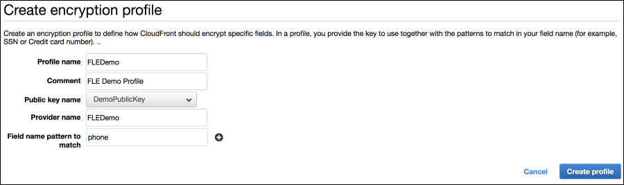 Screenshot of creating a profile Screenshot of creating a profile