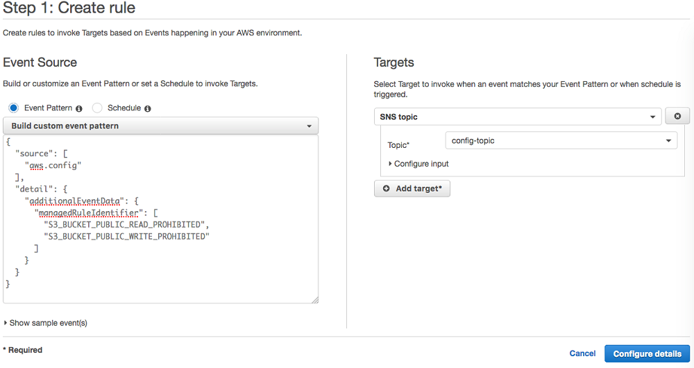 The "Create rule" dialog