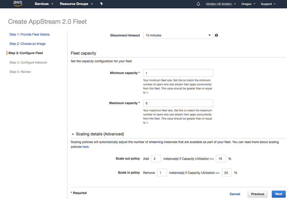 The "Fleet capacity" dialog