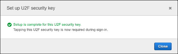 Figure 4: Notification of successful setup