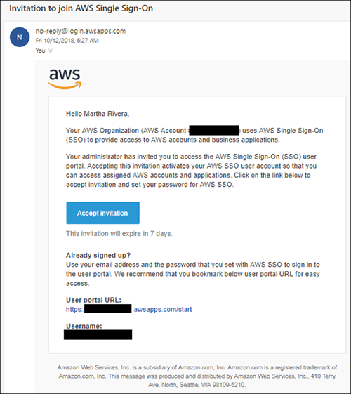 Figure 15: AWS IAM Identity Center password configuration email