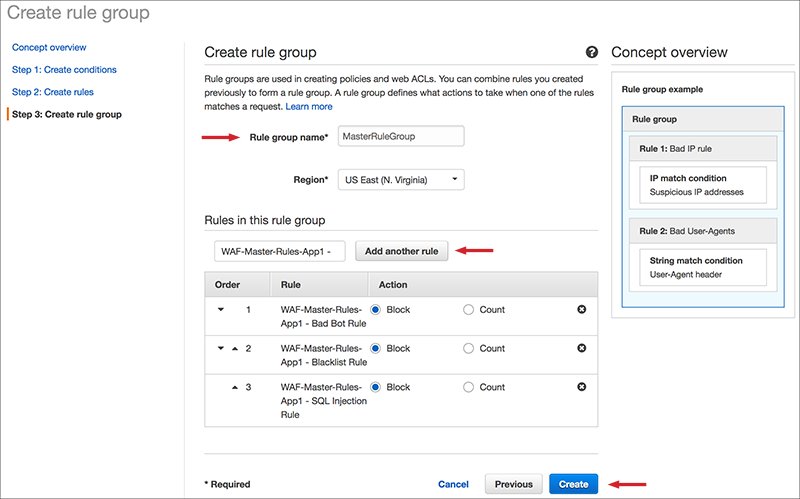 Figure 3: Create a rule group