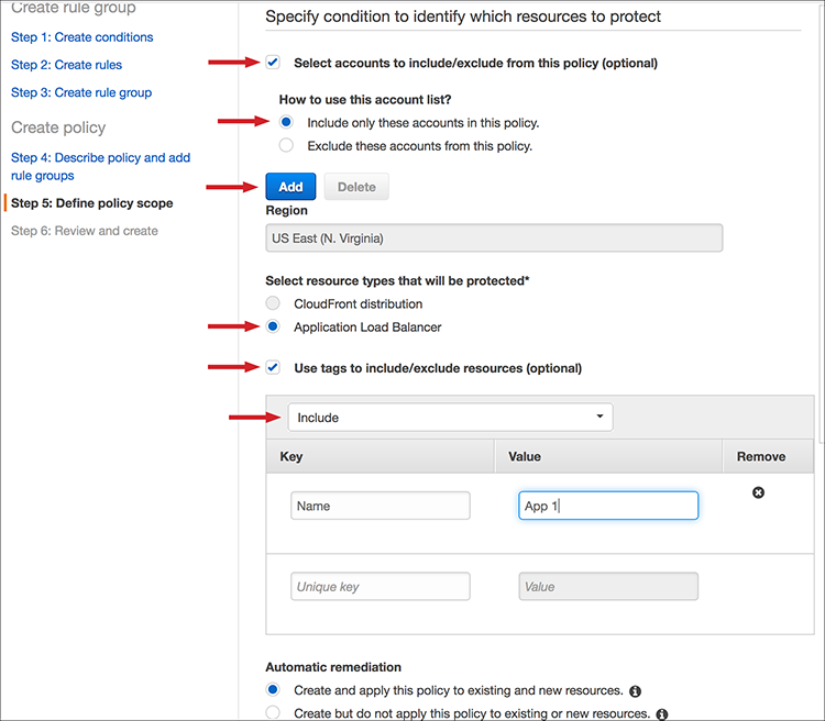 Figure 5: Define the policy's scope