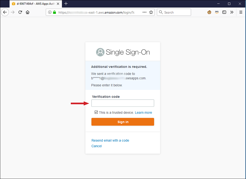 Figure 6: Enter the verification code