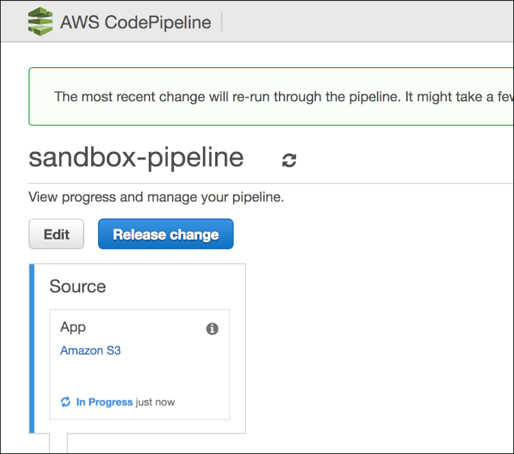 Figure 6: AWS CodePipeline console
